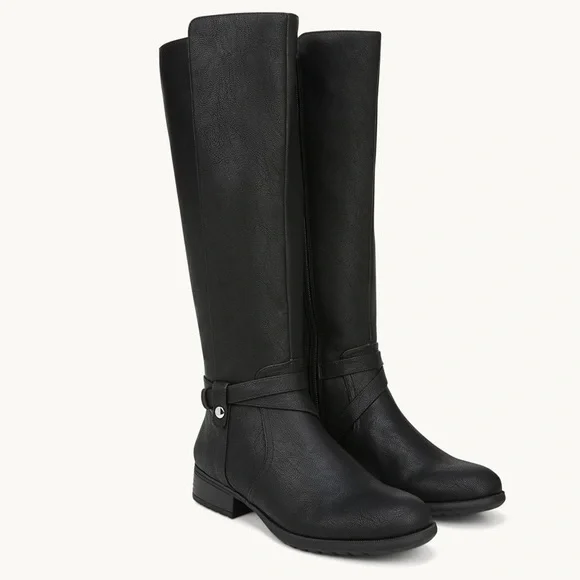 LifeStride Xtrovert Riding Boots Vegan Leather Wide Calf Black Size 8.5WIDE NEW - Picture 2 of 16